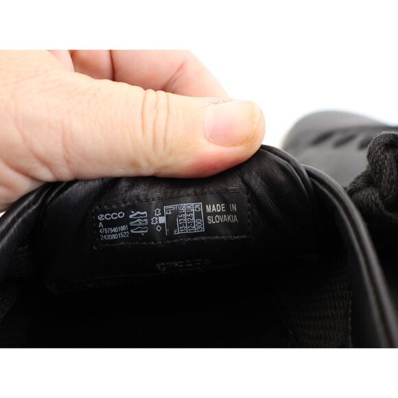 ECCO Men's Soft 7 City Sneaker Mens Size 47 13 Black Leather Lace Up Shoes - Picture 12 of 13